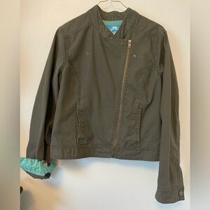 Nanette Lepore L’Amour Olive Moto Jacket XL - Utility Chic Indie Sleaze